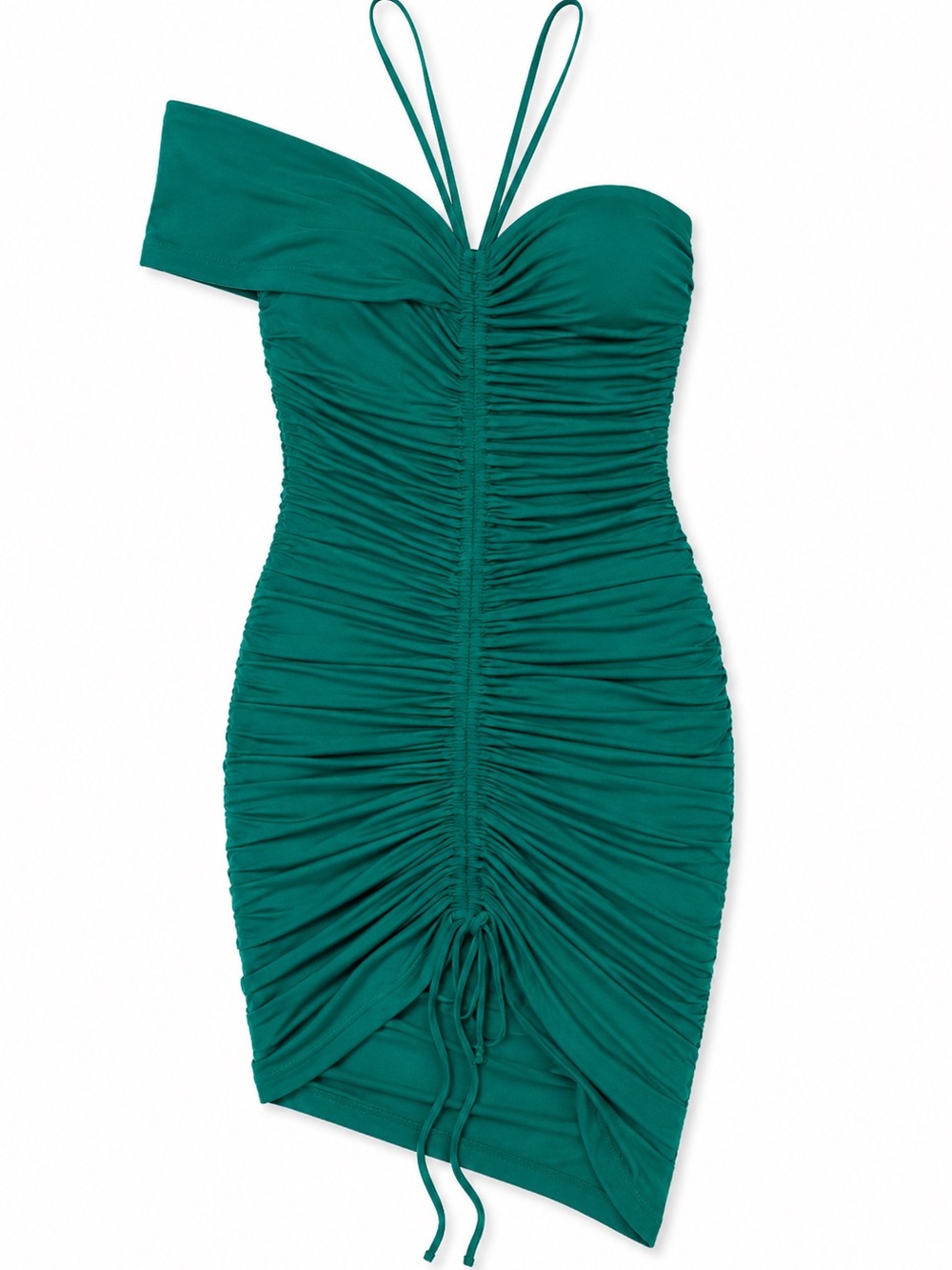 NWT Zac Posen Teal One-Shoulder Ruched Bodycon Dress